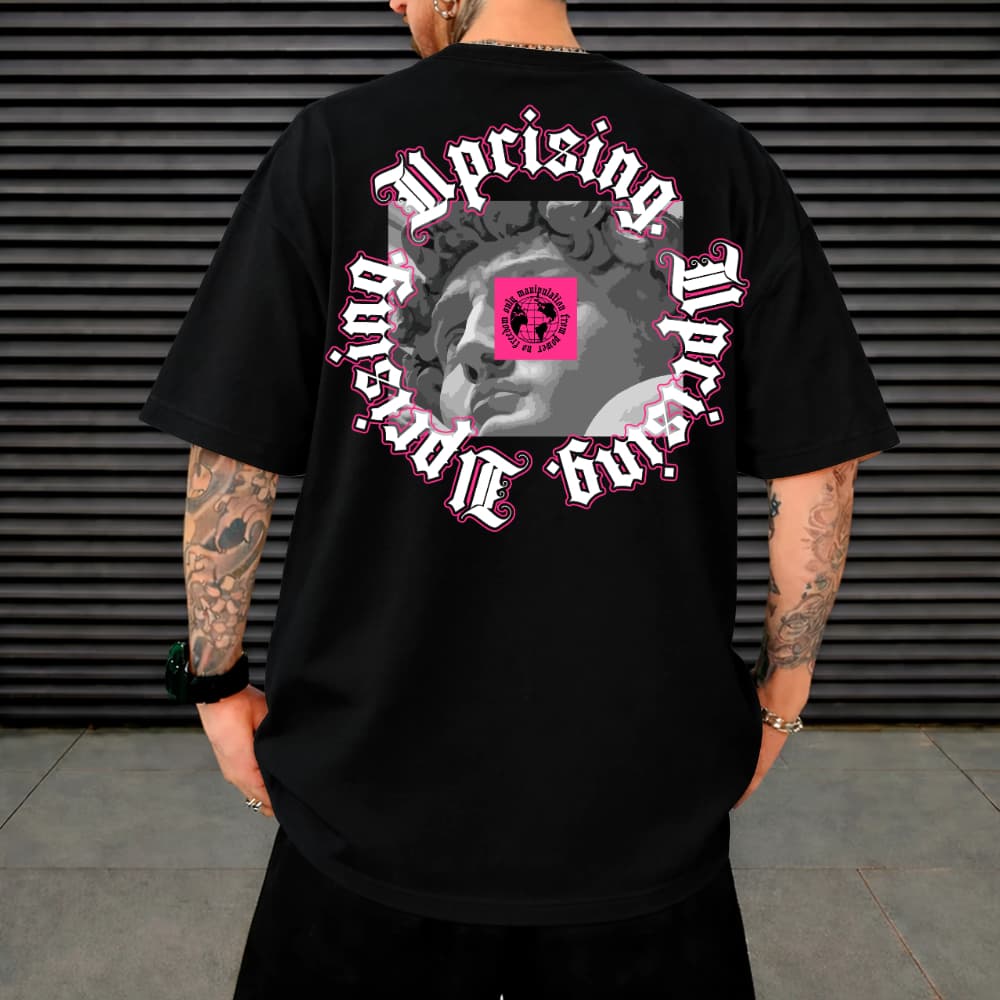 Camiseta Oversized Masculina 100% Algodão Premium Unissex Casual Dia a Dia Treino Academia Estampa Streetwear