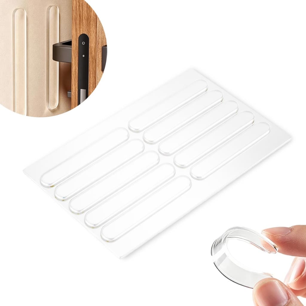 Protetor Adesivo Transparente Anti-impacto 10 Unidades – Para Portas, Móveis, Gavetas e Azulejos