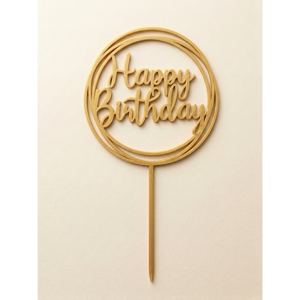 Topo de Bolo Happy Birthday Decorativo para Festa de Aniversário Reutilizável