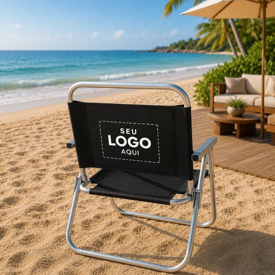 CADEIRA DE PRAIA DE ALUMÍNIO PERSONALIZADA - REFORÇADA 130Kg MODELO RIVIERA