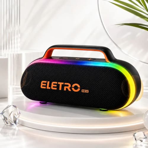 Caixa De Som Bluetooth Portátil 80w Super Potente Com Led Rgb Som Estéreo Grave Forte Tws Resistente À Água Bateria De L