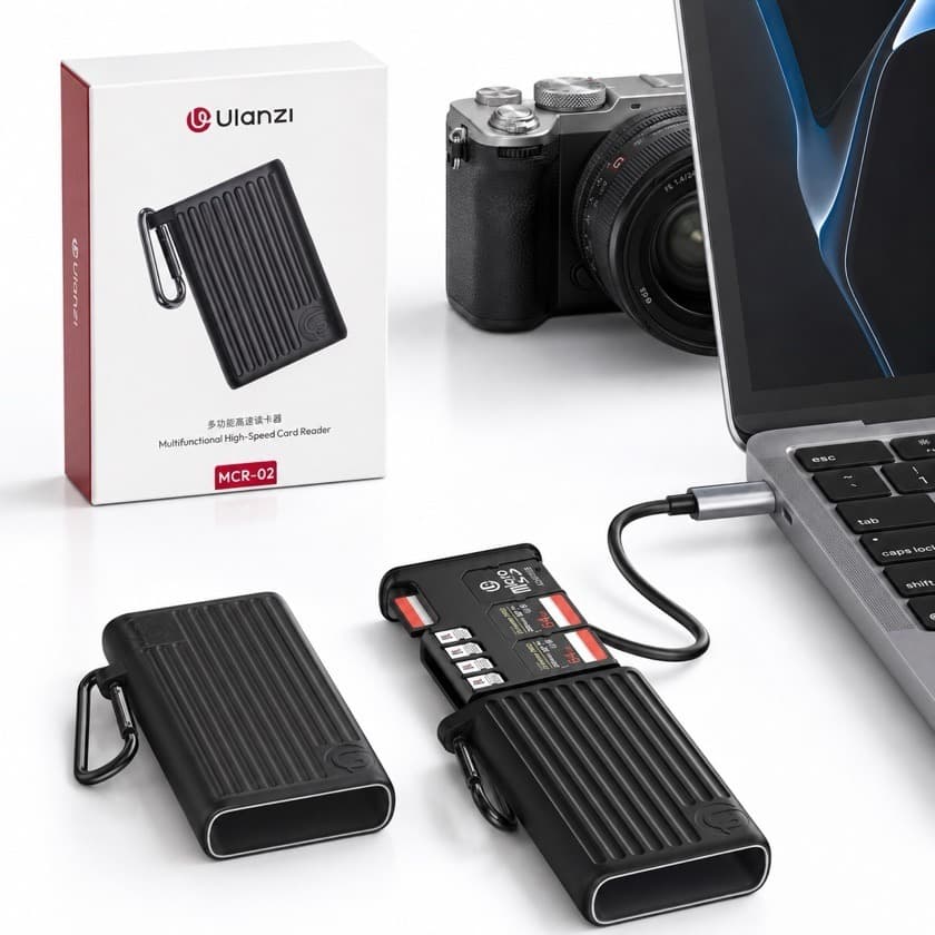 ULANZI MCR-02 Leitor de cartão SD de alta velocidade, leitor de cartão USB 3.2 CFexpress B