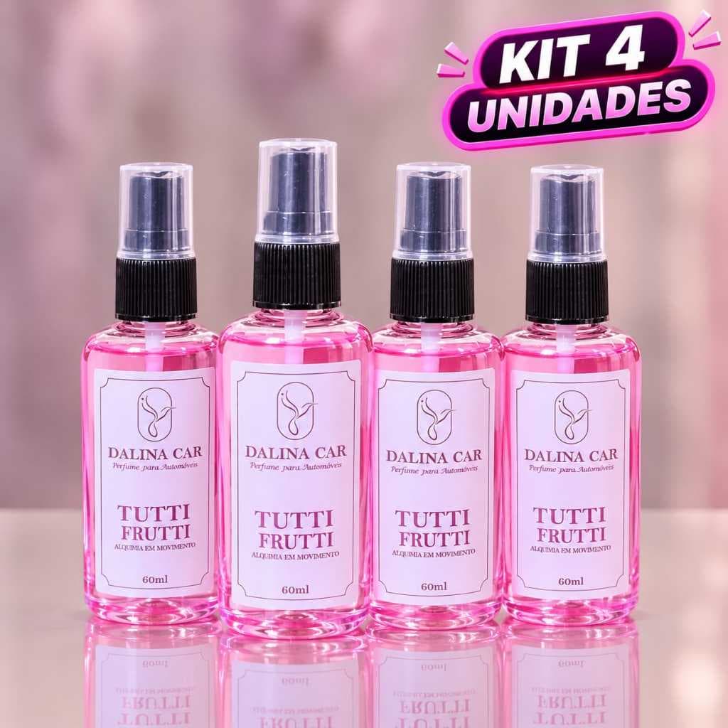 Kit 4 Arominha Chiclete Perfume Carro Cheirinho Doce Spray 60ml Tutti Frutti Alegre