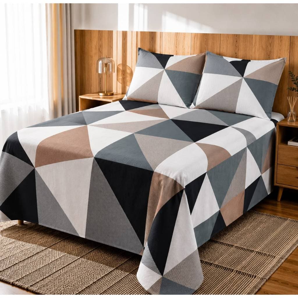 Lençol de Cama Casal Queen Jogo de Cama 800Fios Premium Toque Macio  Estampado 2,30x2,50 Com 2 Fronhas