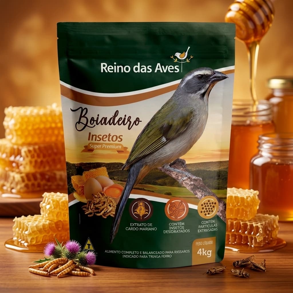 Ração Boiadeiro Insetos 4Kg para Pássaros e Aves Reino das Aves