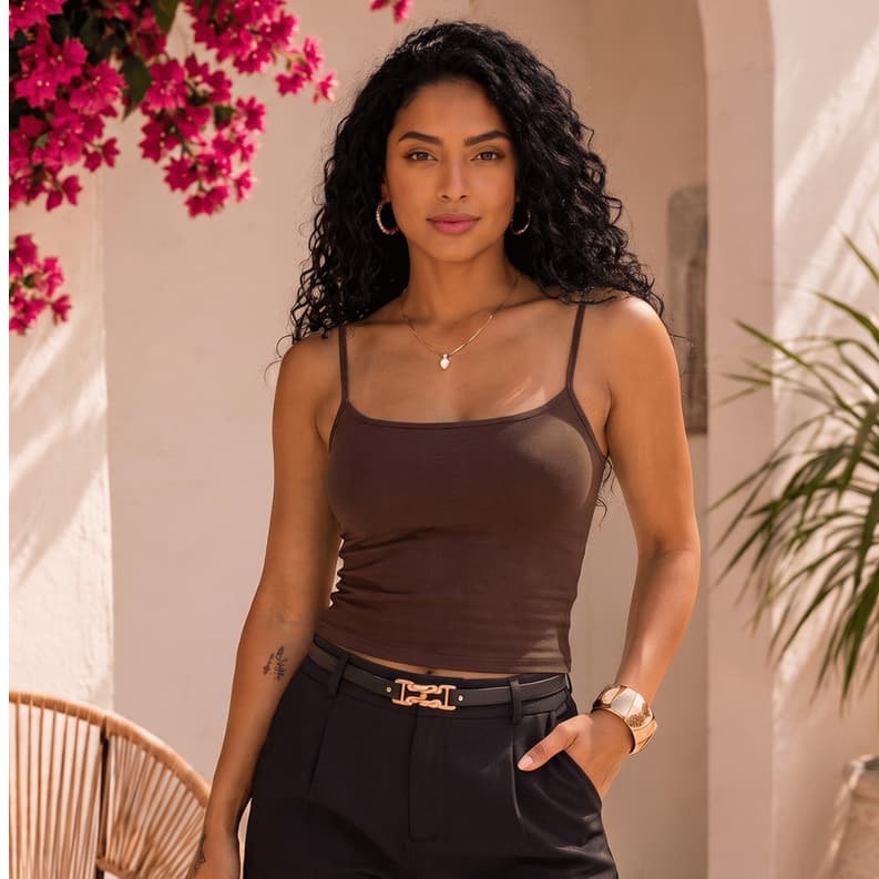Regata Alcinha Femenina Blusa Básica Premium Confortável Alça Reforçada Elegante Suplex Casual