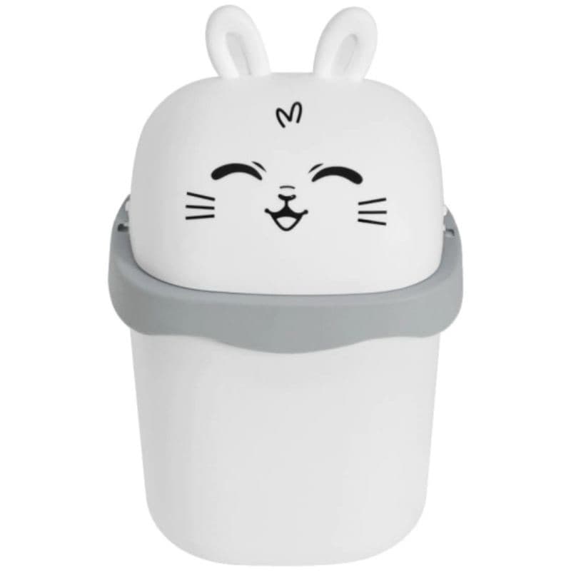 Lixeira De Mesa Bancada Lixo Cozinha 1,5 Litros Pequena Cor Coelho Branco
