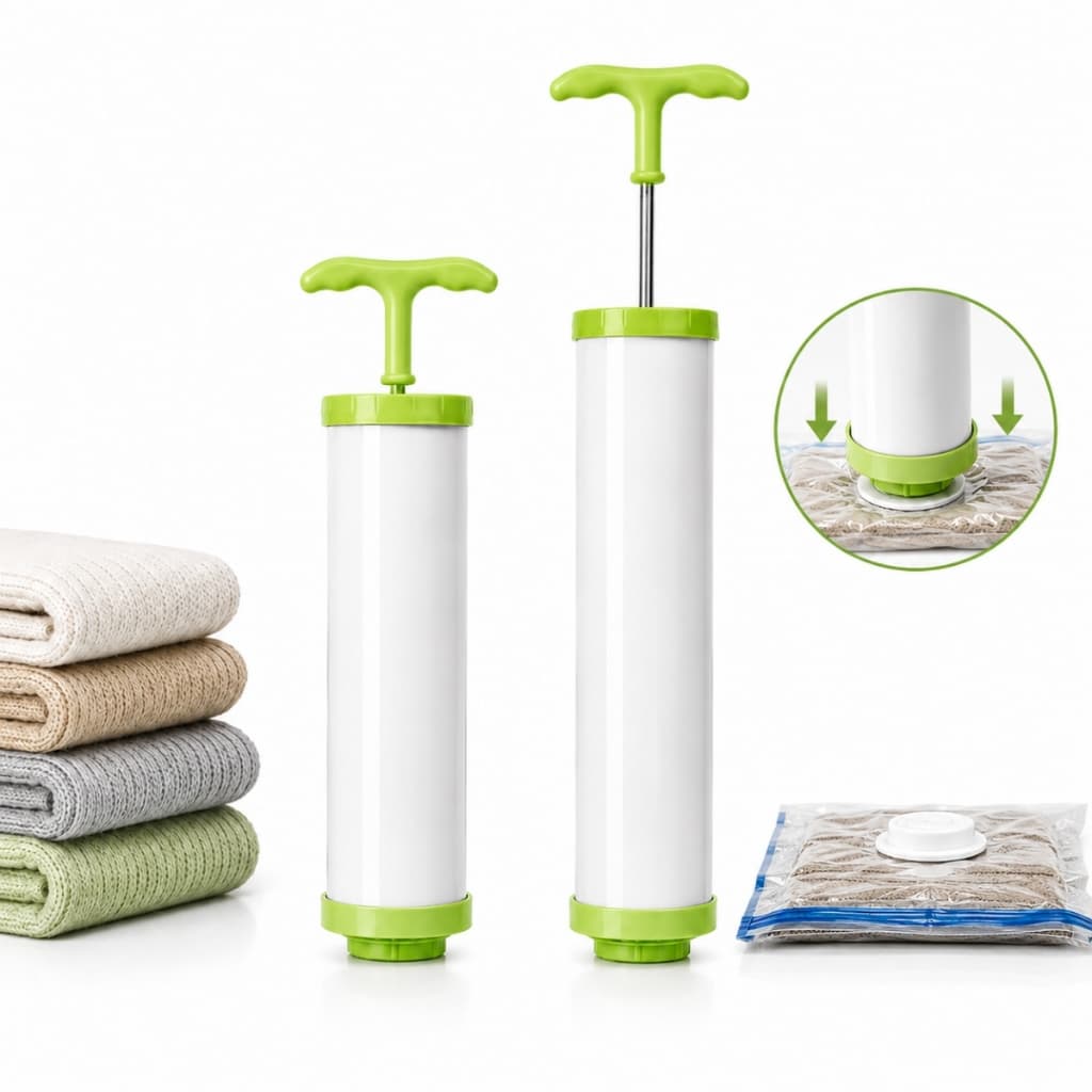 Bomba Manual para Saco a Vácuo – Economize Espaço Fácil