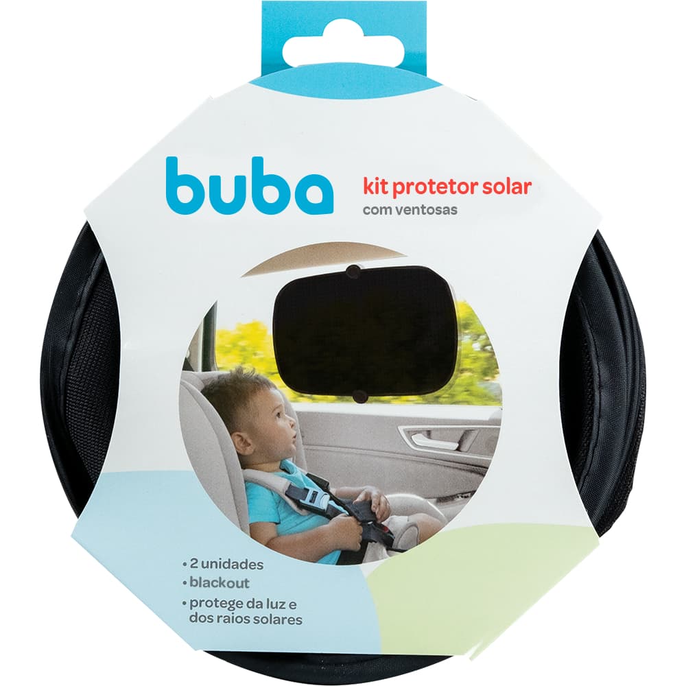 Kit Com 2 Protetor Solar blackout buba Carro Infantil Para Carro Buba Com Ventosa Protege Sol ref. 14461