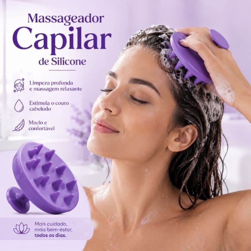 massageador capilar de silicone-escova massageadora para couro cabeludo