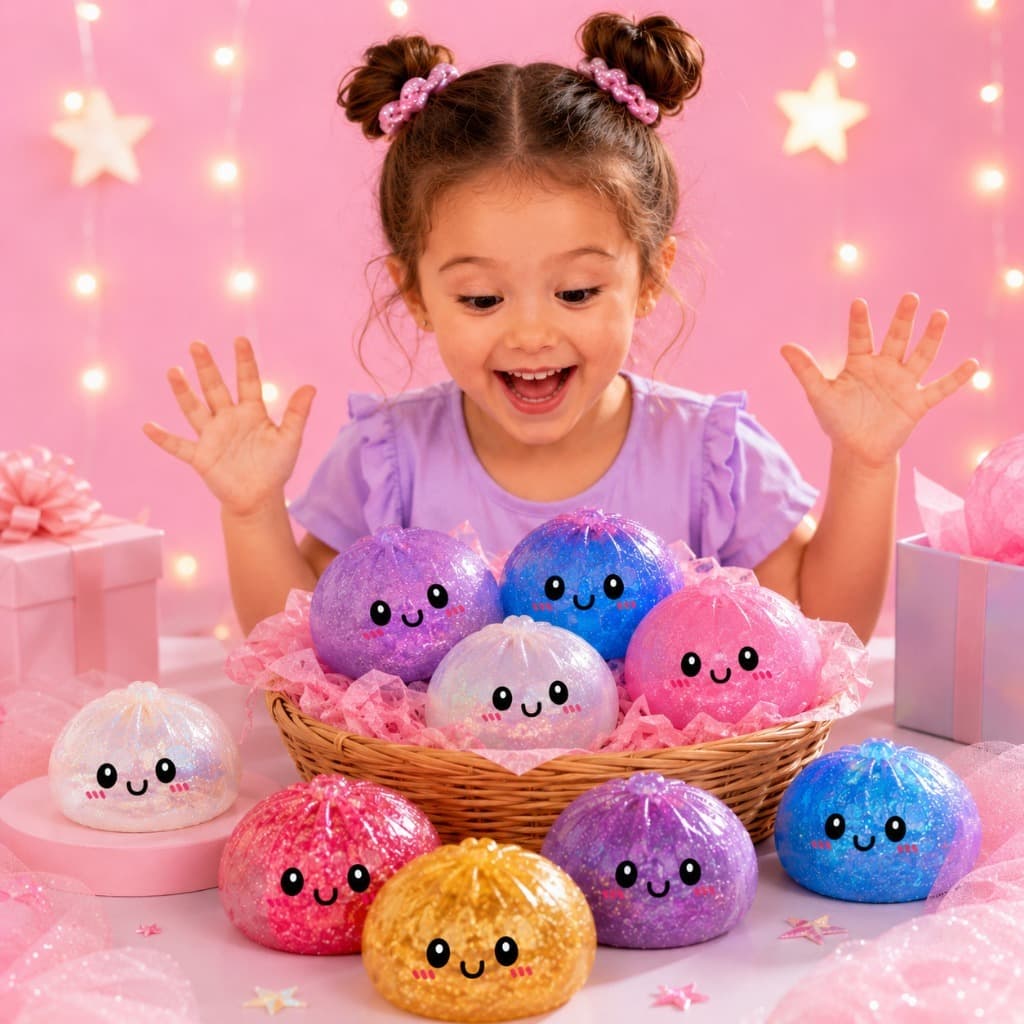 Dumpling Squishy Caixa Misteriosa Mole Estresse Grande Fofa Brinquedo Sensorial Anti Stress
