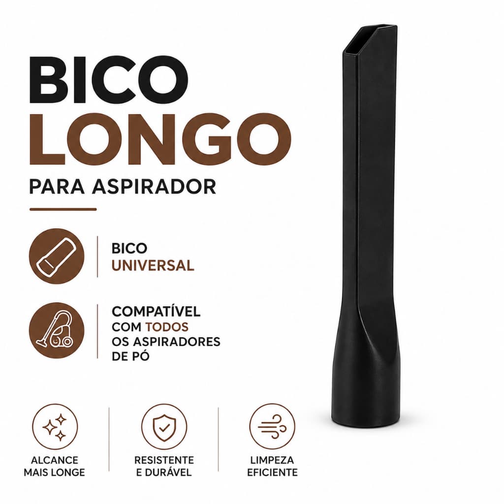 Bico Longo Universal Aspirador Pó E Água Wap Gtw 10 Gtw 12 Longo Todos os Aspiradores