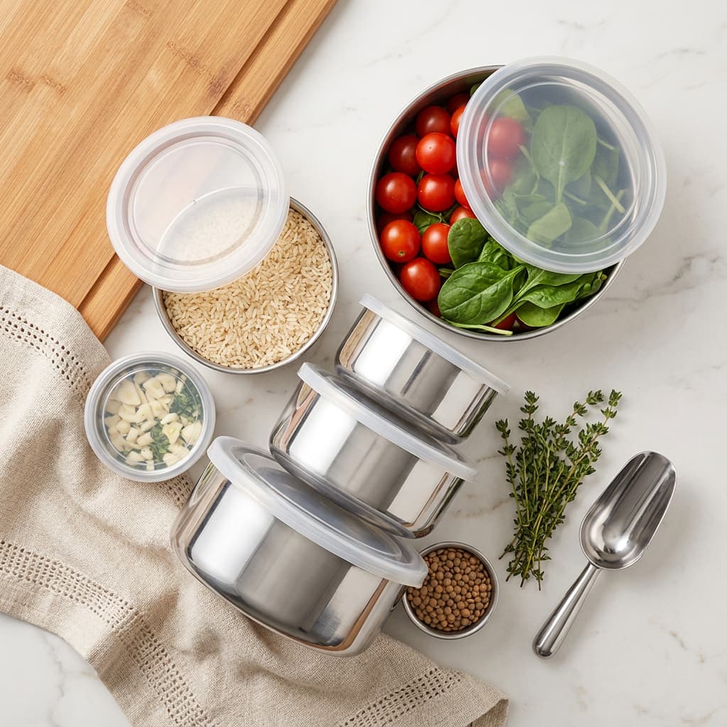 Conjunto kit 5 Potes Hermeticos Cozinha Vedacao Hermetica c tampa Alta Durabilidade Organizador Alimentos cozinha