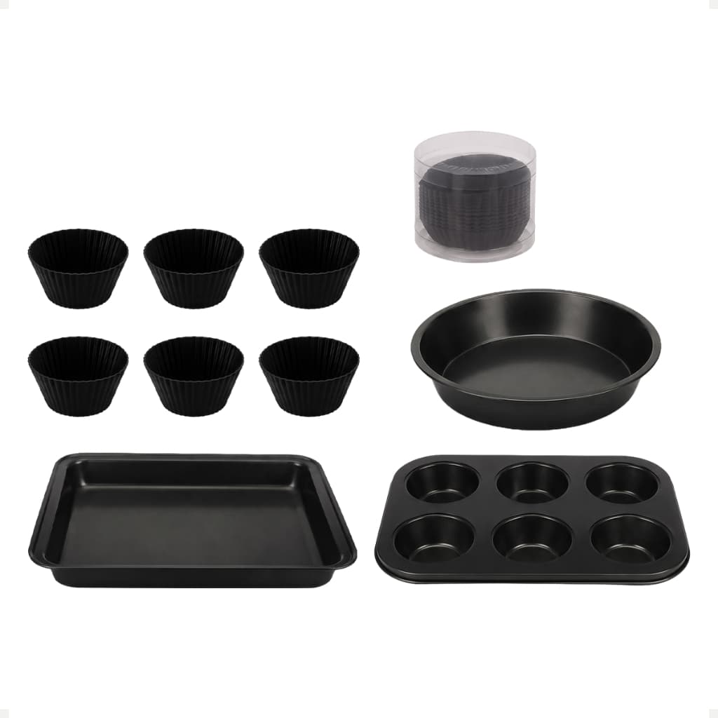Kit 3 Formas Assadeira Antiaderente + 6 Forminhas Cupcake Silicone, redonda e retangular para Bolo Brownie Torta Forno