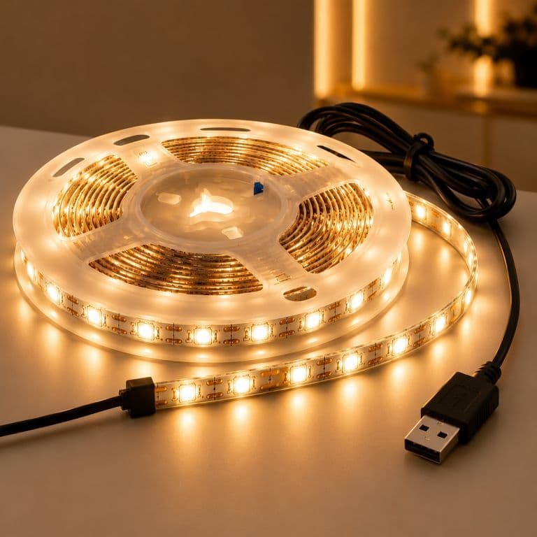 Fita Led Usb Branco Quente ou Frio Para Tv, Móveis, Sancas, Decoração de Painéis, etc