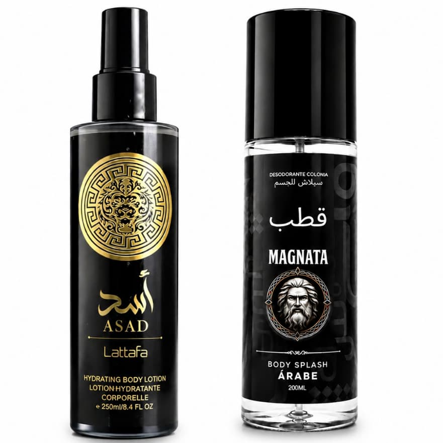 Kit com 2 Body Splash Masculino ASAD + MAGNATA 200ml - Perfume Corporal Árabe