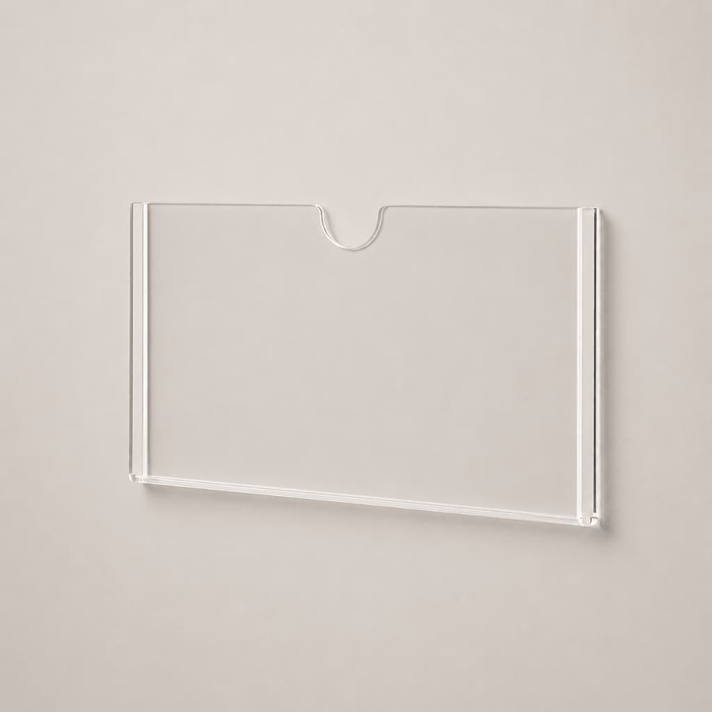 Porta Folha A5 de Parede - Horizontal com Fundo de Acrílico