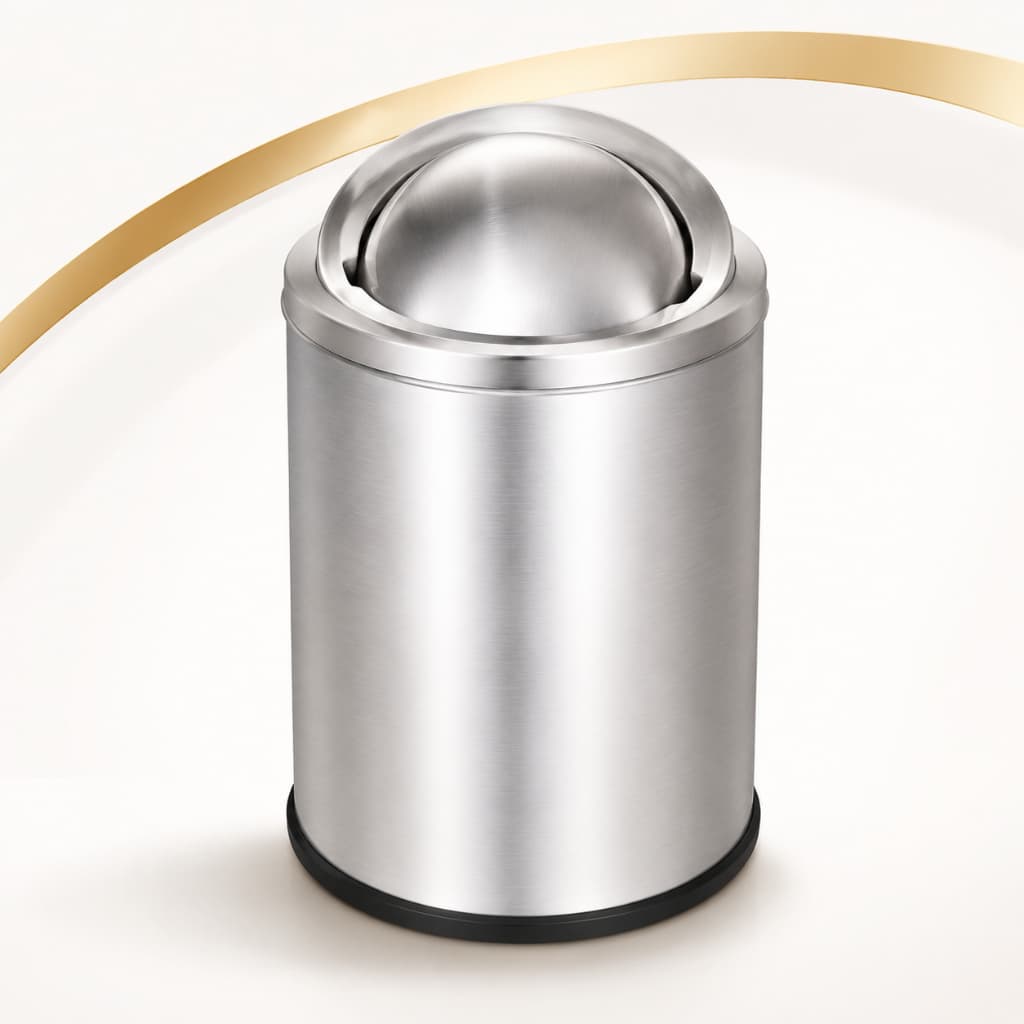 Lixeira Basculante Inox Residencial Escritório Cozinha Organizador Praticidade