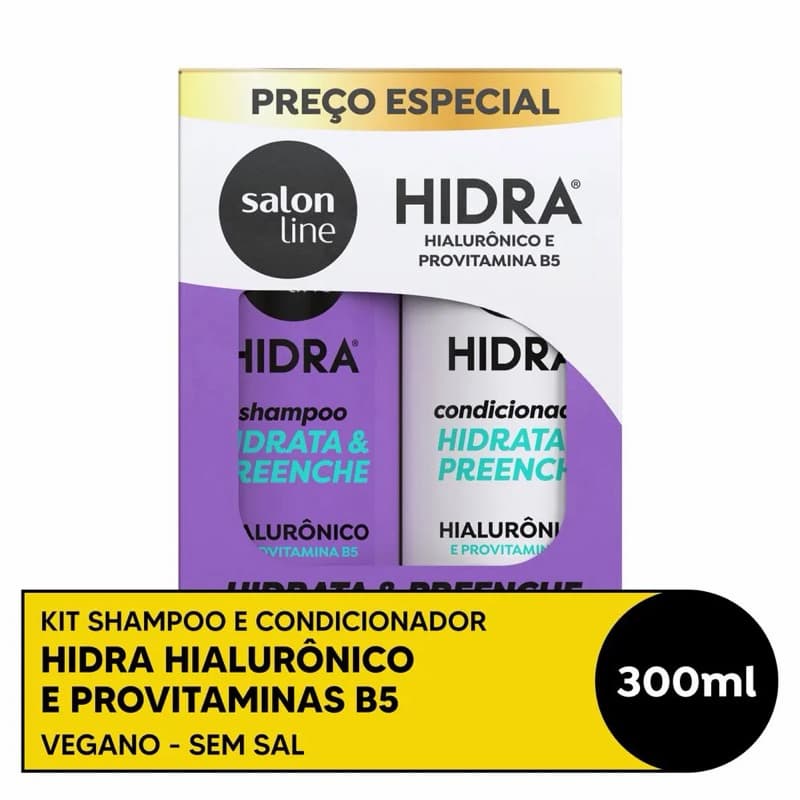 Kit Shampoo e Condicionador Hidra Hialurônico Salon Line 300ml