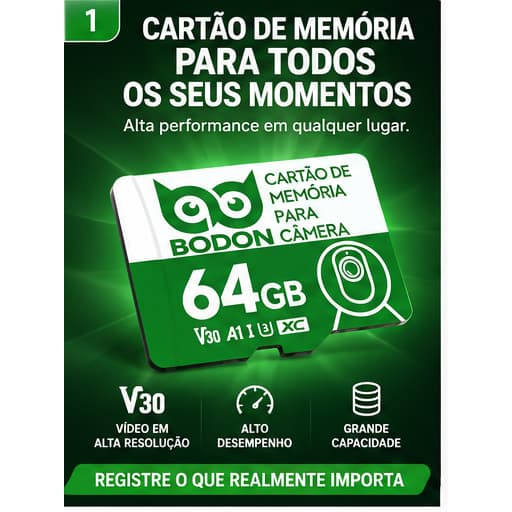 Kit cartão de Memória Micro SD 64gb Para Câmera, Celular, Música