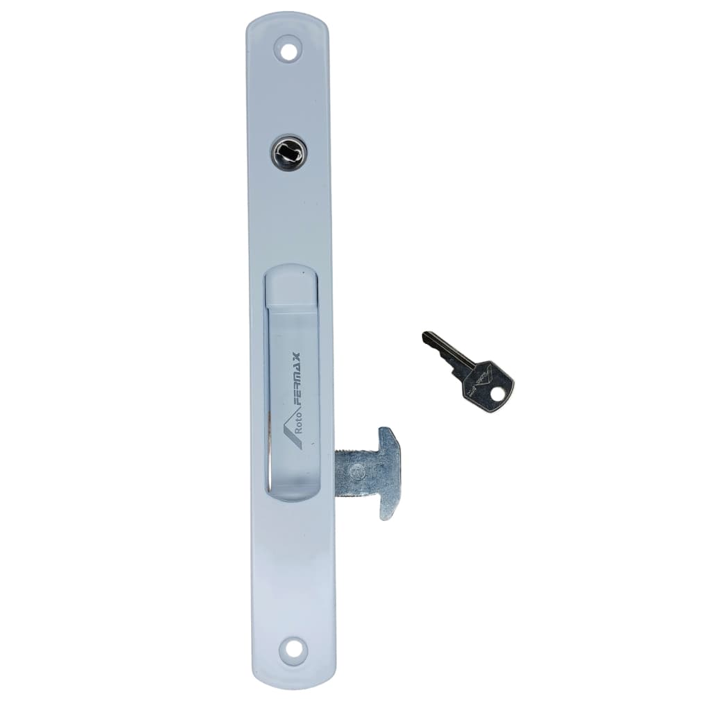 Fecho concha com chave para porta de correr de alumínio branco Fermax 19cm