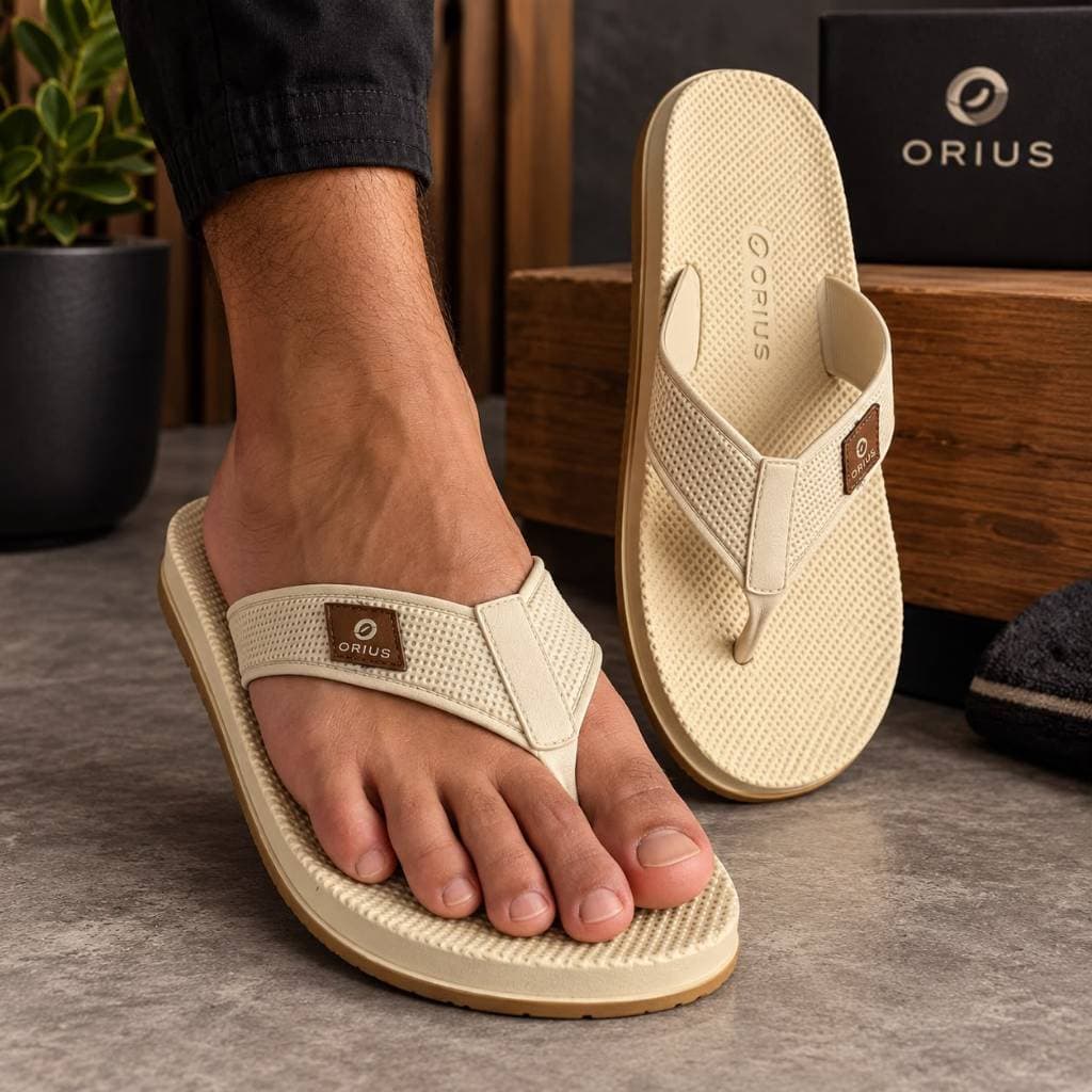Chinelo Orius Masculino Antiderrapante Anatômico Etiqueta Costurada casual ideal dia a dia praia verão piscina banho