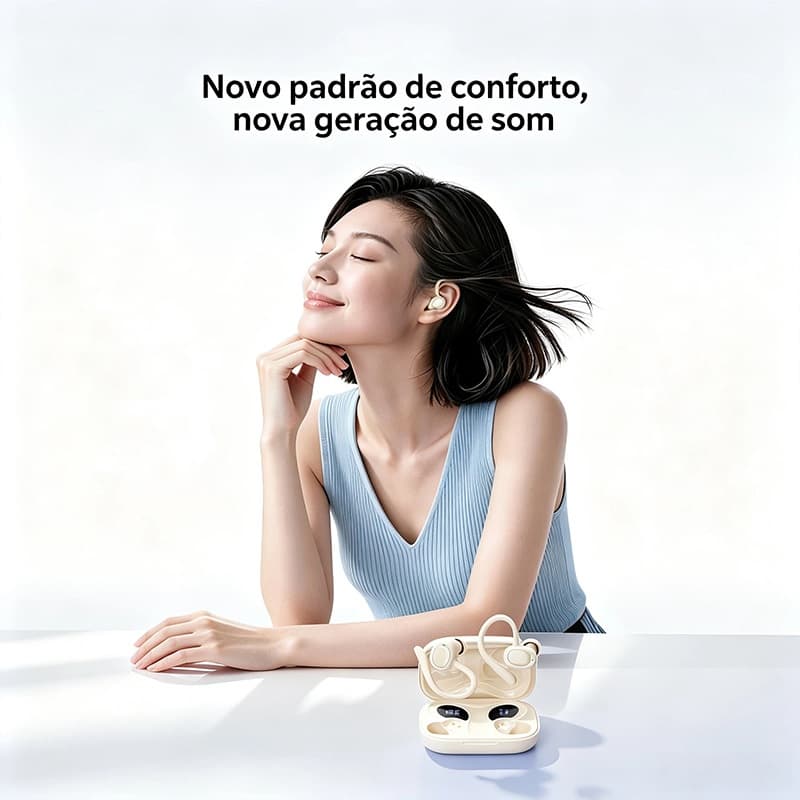 Bluetooth Fone de Ouvido Bluetooth Open-end Ultra-Long Battery Lifety de 4 horas Design Não-Ouvido