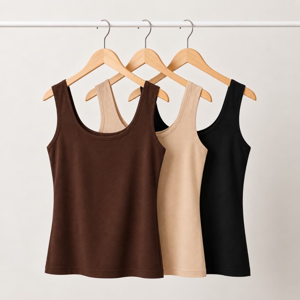 Kit 3/2 Regata Feminina Blusinha Alça Larga Lisa Conforto Estilo Ocasiões Casuais Dia a Dia