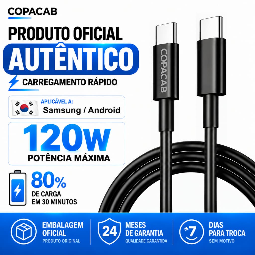 Cabo USB-C para USB-C 120W 3A Carregamento rápido Tipo C Para Samsung Galaxy S27Ultra 26FE 25Plus 24 23 22 21 e Série A