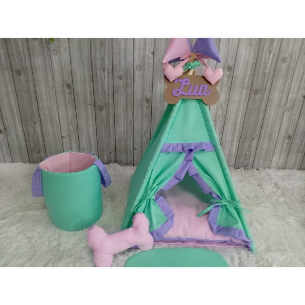 Cabana Kit Toca Cachorro Gato Cesto Organizador Pet Oca Almofada Pet
