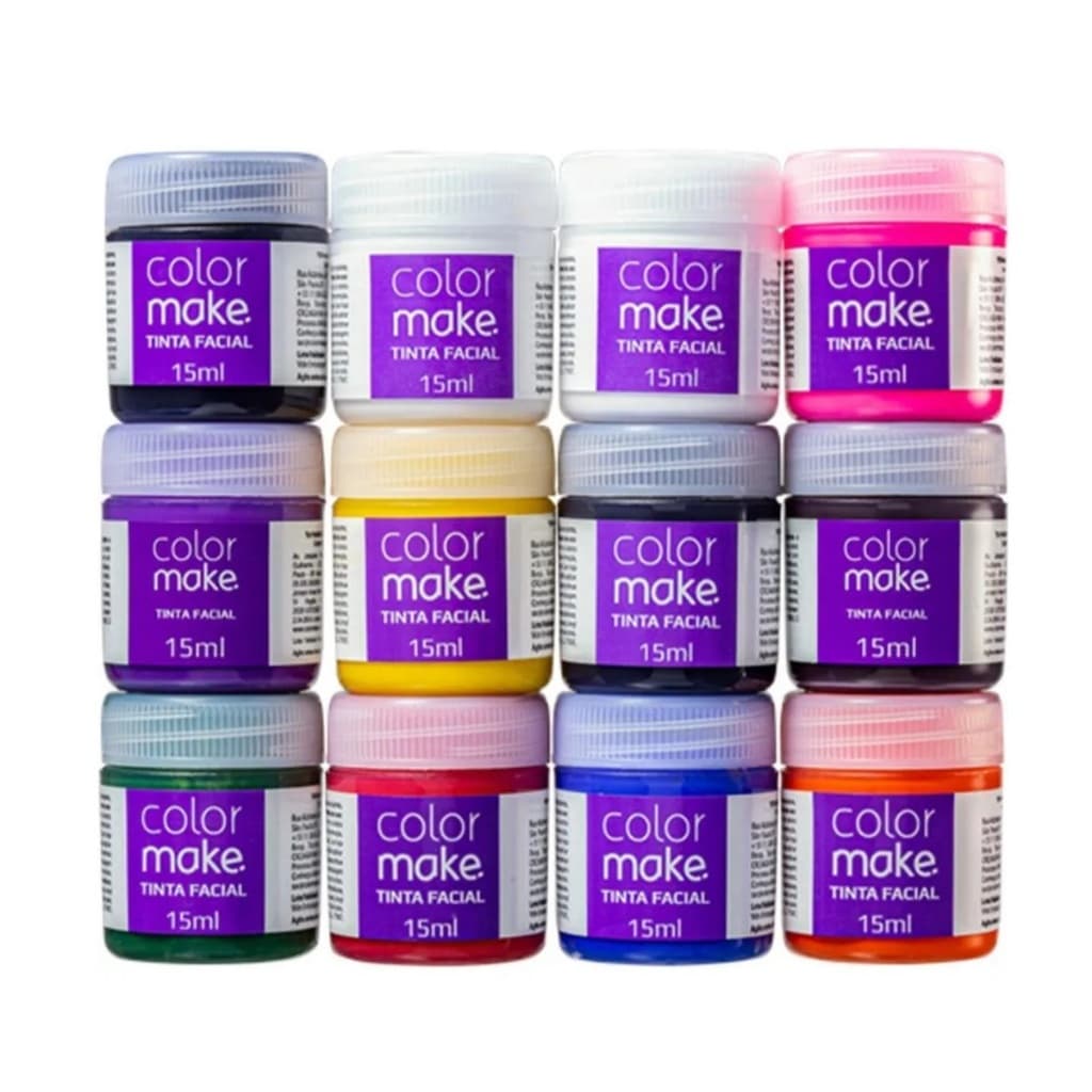 Pintura Facial Liquida 15ml Caixa Com 12 - Colormake