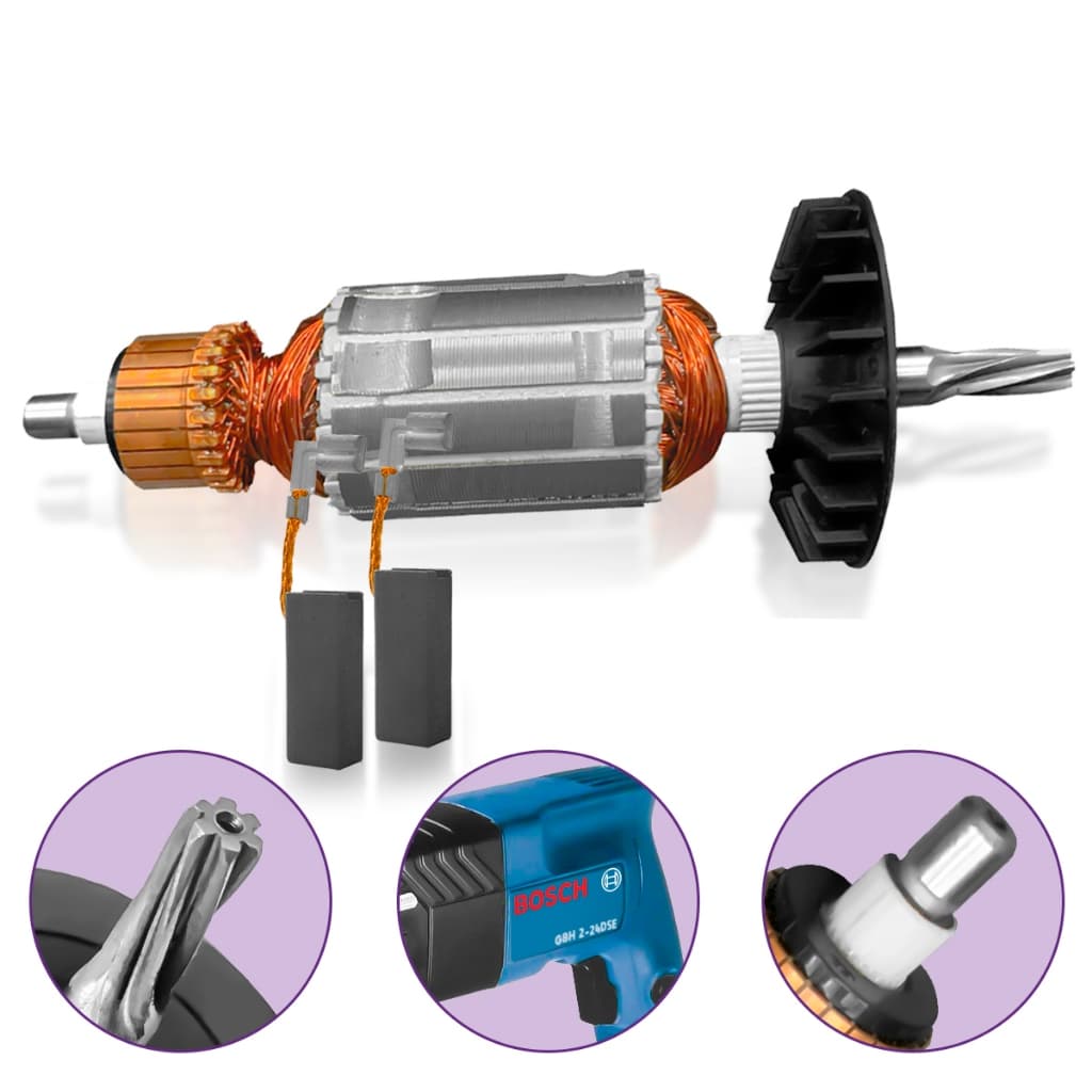 Induzido Carvão Compatível Martelete Perfurador Rompedor 11228 11226 GBH 2-24DSE 110/220V