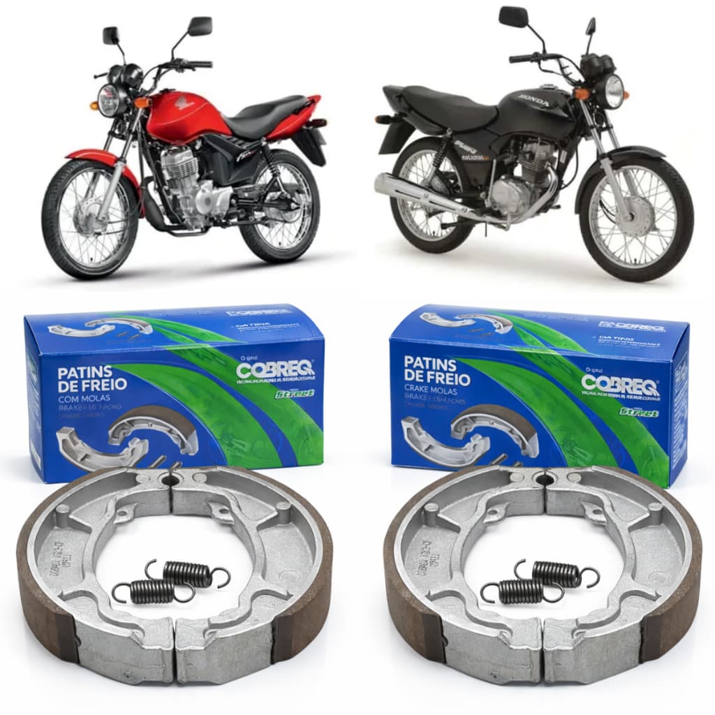 KIT Par Lona De Freio Dianteira + Traseira Cg Titan/Fan/Cargo 125 150 Original Cobreq