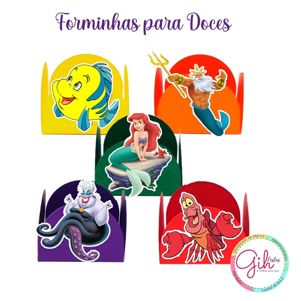 Forminhas Para brigadeiros Pequena Sereia unid -50/100/150/200*ATENÇÃO *** LEIA A DESCRIÇÃO