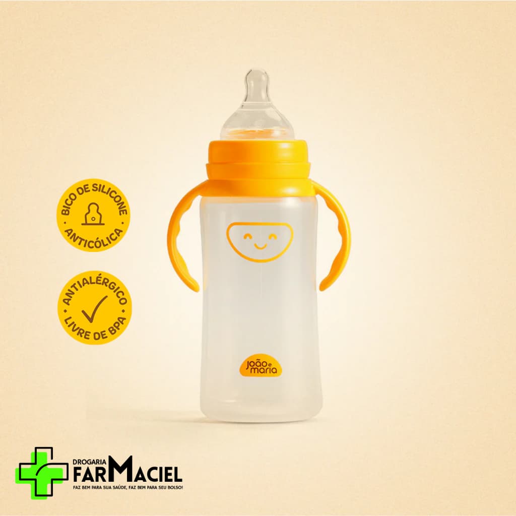 Mamadeira Fluxo Variável Cimed João e Maria 0-6+ Meses 360Ml Mamadeira João e Maria