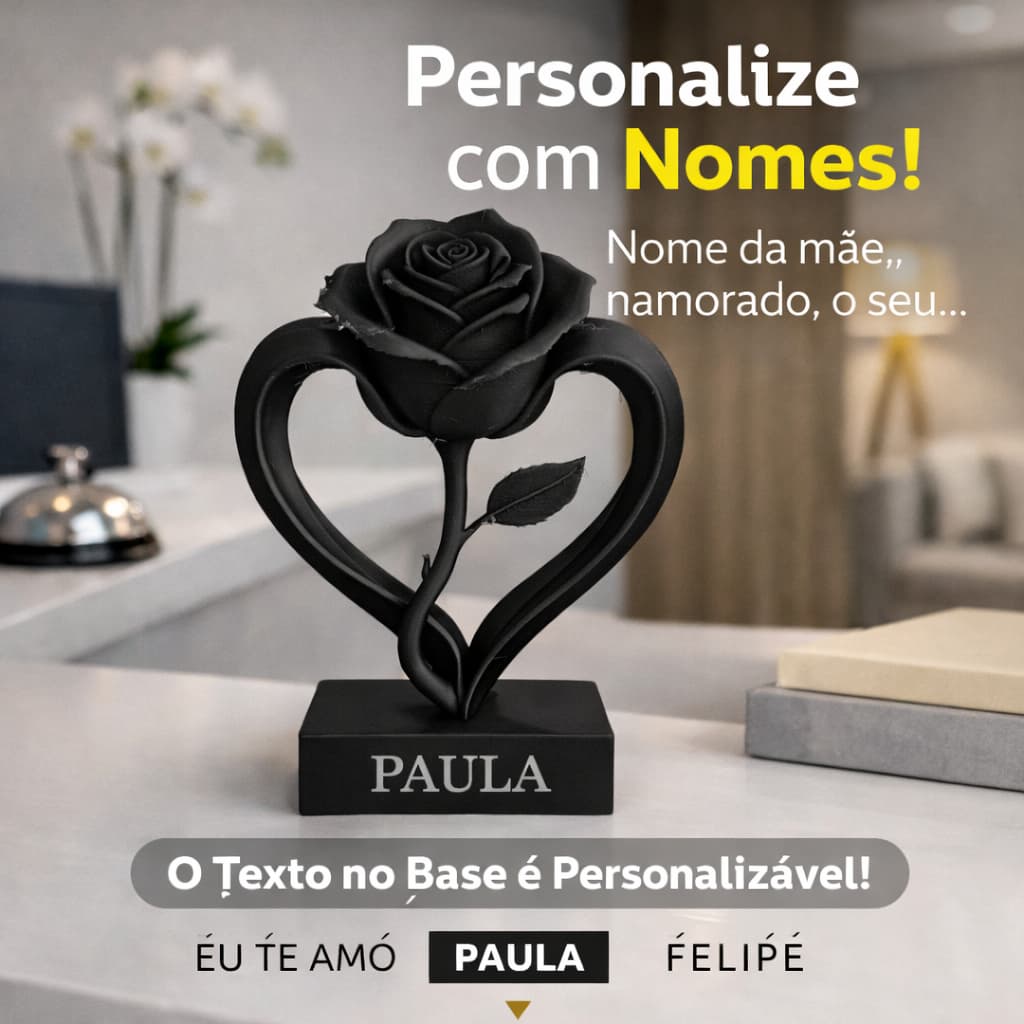Enfeite Rosa Eu Te Amo Mãe | Personalizável com Nome | Presente Dia das Mães dia dos namorados presente decoração
