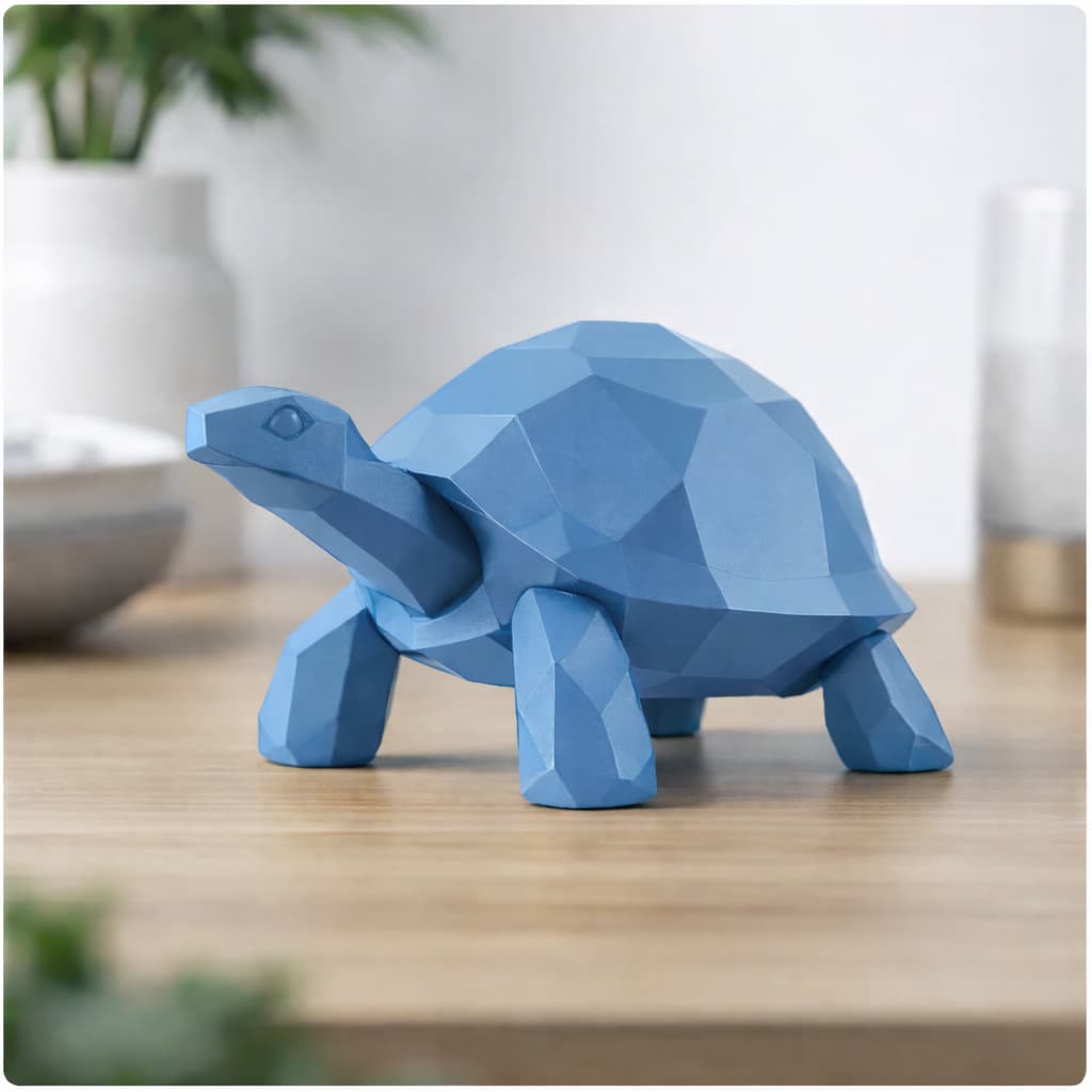 Tartaruga Geométrica Low Poly Elegante Natureza Jabuti Decoração Sala Quarto Animal Enfeite Bonita Estimação Escritório