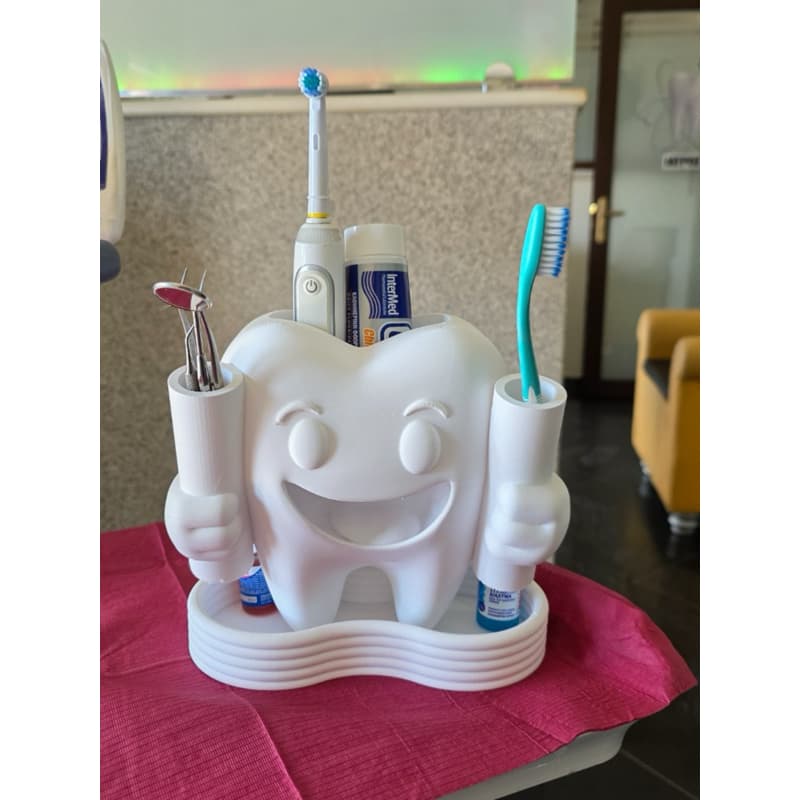 Suporte de escova e pasta com design de Dente