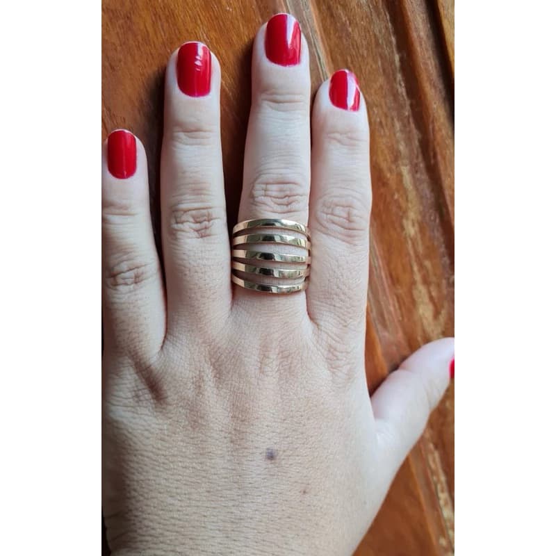 ANEL MAXI TROIA FORMADO POR 5 AROS VAZADOS cod:0094