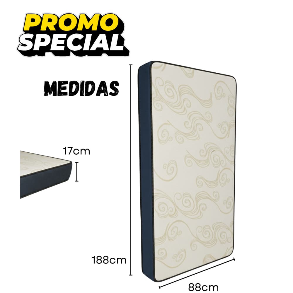 Colchão D33 Solteiro 17 cm 88x188 cm Firmeza na Medida Certa Para A Coluna Mais Vendido.