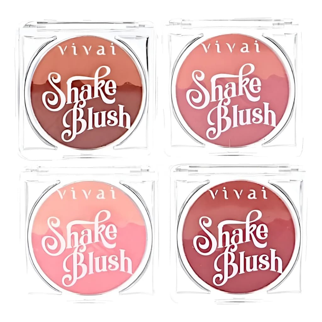 Blush Compacto Shake Blush Vivai Duas Cores Gradiente Alta Pigmentação Efeito Natural Longa Duração Maquiagem Rosto