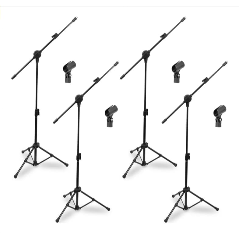 Kit Com 4 Pedestais Para Microfone C/ Cachimbo Pmv-100-pac