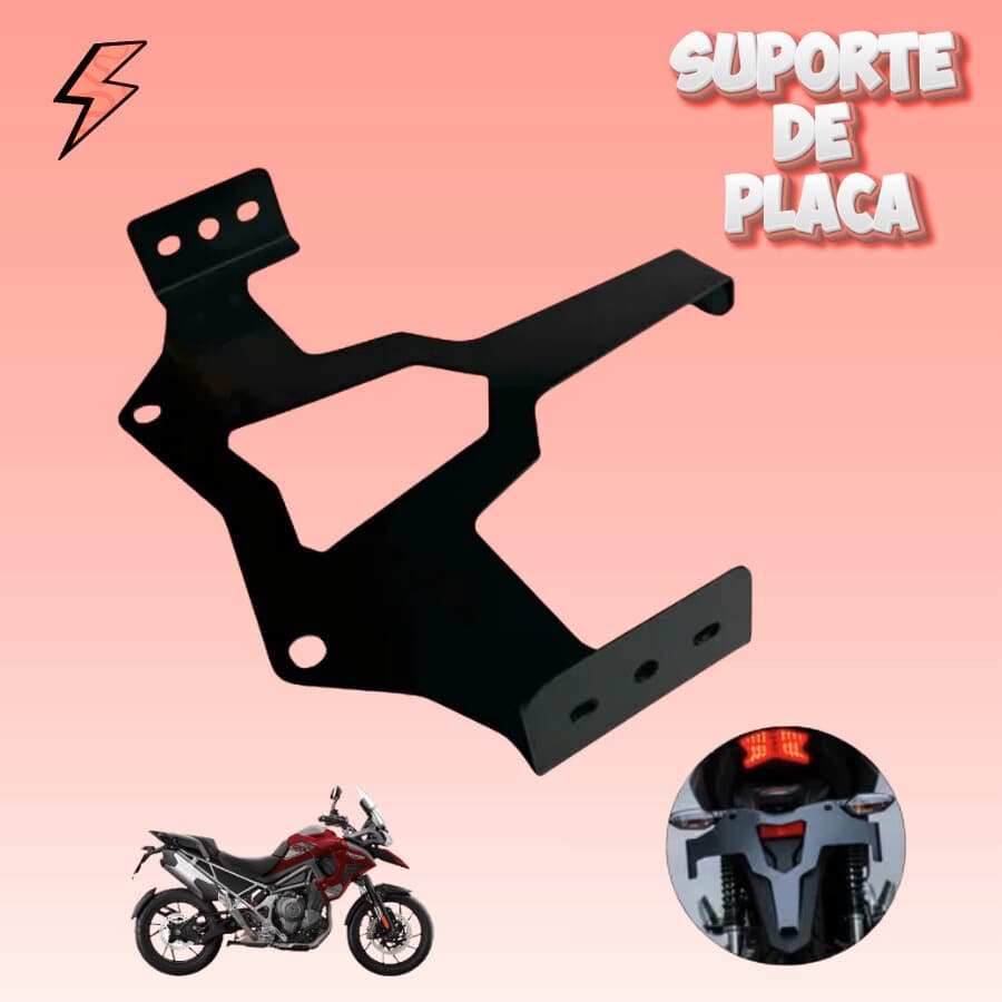Suporte Placa Esportivo Modelo Tiger 900 Universal  Titan Fan Start Lander SEM Olho de GATO