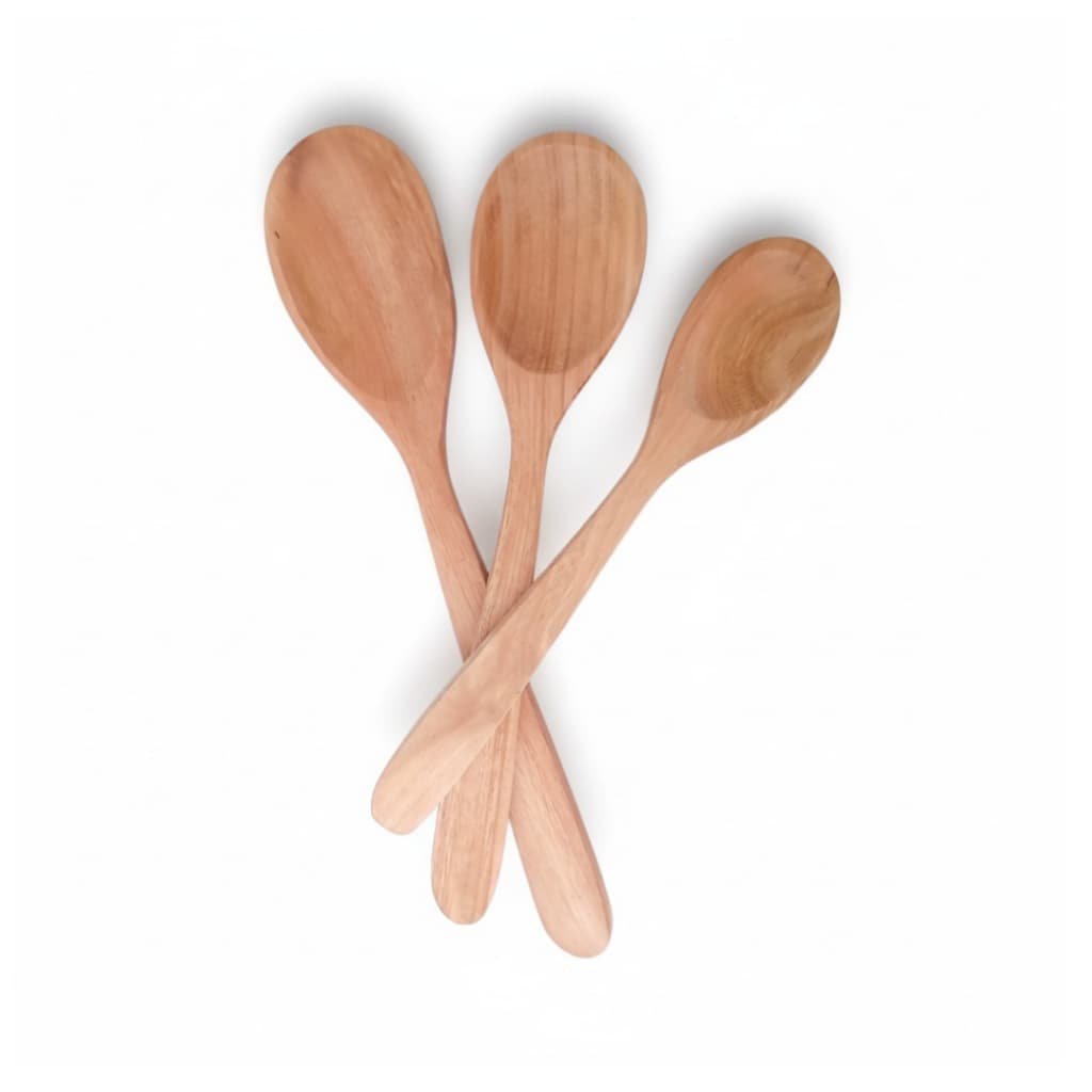 Kit 3 Colheres De Pau Madeira Maciça - Utensílios De Cozinha - Envio