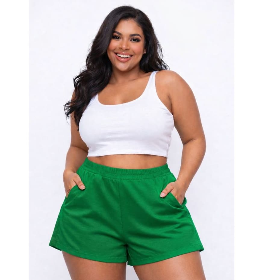 Short Duna Plus Size Verão Saída de Praia Cintura Alta Confortável Soltinho Leve Casual G1 G2 G3 G4