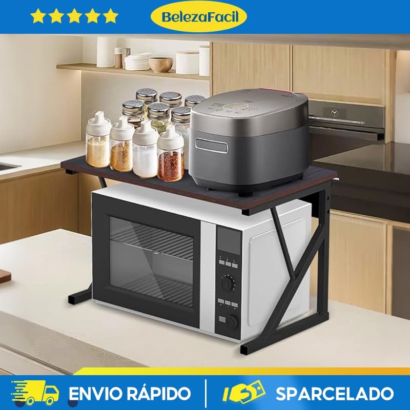 Prateleira Suporte Para Microondas Prateleira Organizadora De Aço Rack Metálico MultiusoTipo K - Entrega Rápida