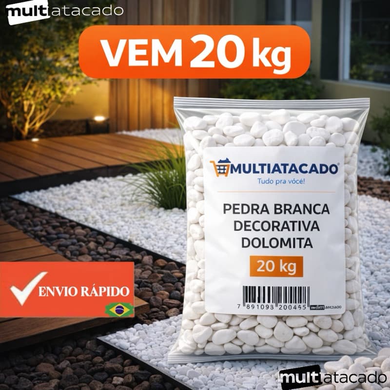 20 kg Pedra Seixo para Jardim branca dolomita polido ornamental Vaso Aquário