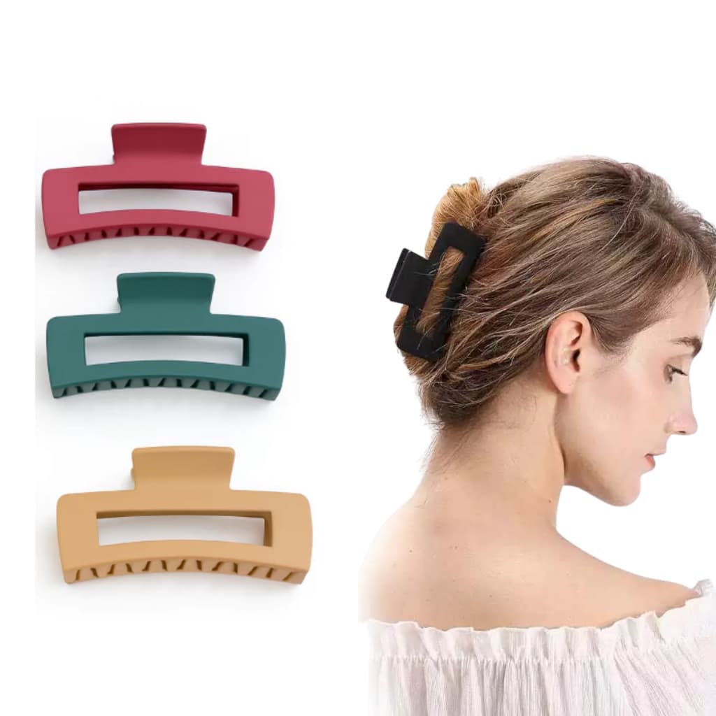 Grampos De Cabelo Quadrado Tubarão Grande Para Mulheres