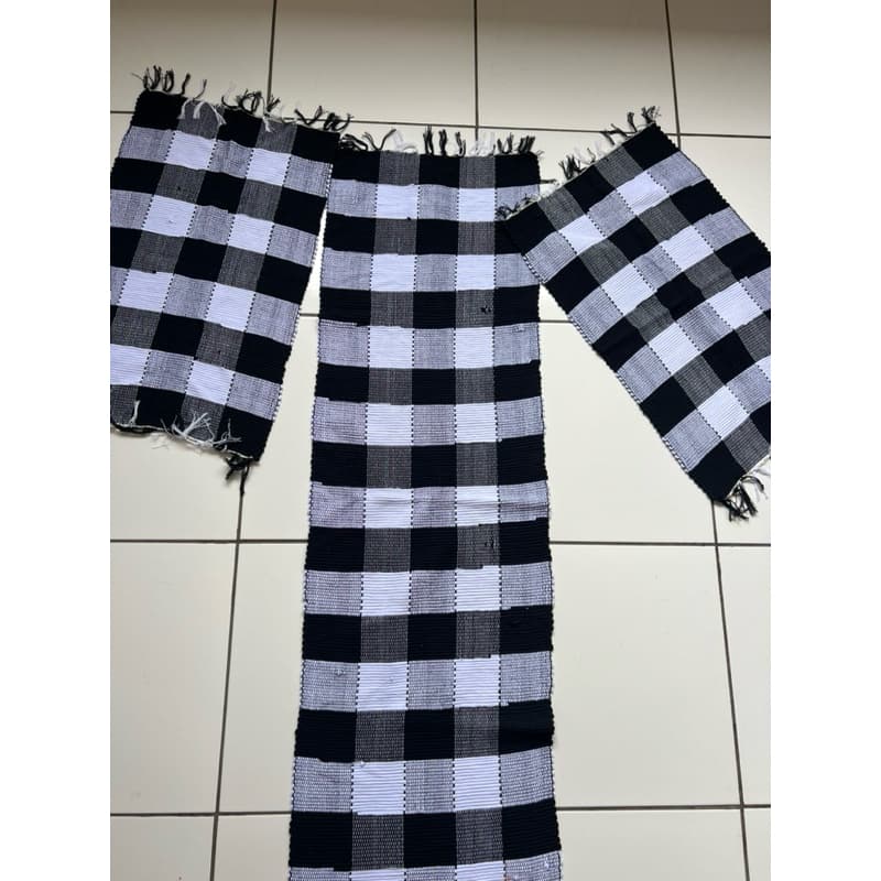 kit cozinha passadeira 3 peças preto/branco