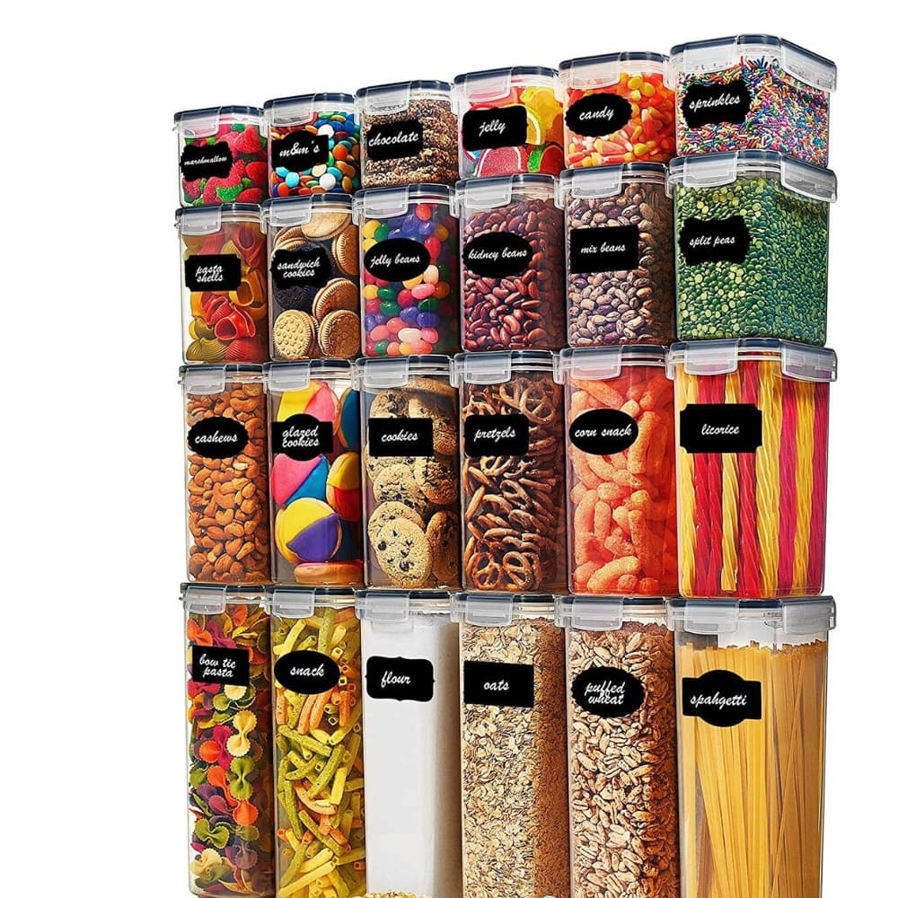 Kit 14 Potes Super Vdedação Premium para Mantimentos Organizador de Cozinha Transparente com Tampa Vedação